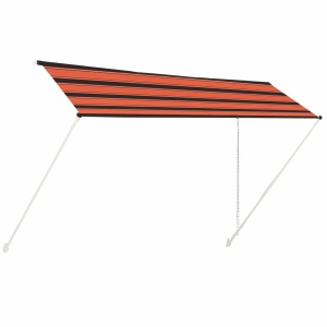 Copertină retractabilă, portocaliu și maro, 400 x 150 cm - Img 2