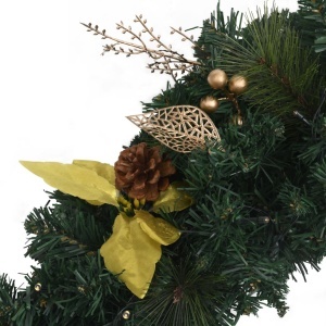 Coroniță de Crăciun cu becuri LED, verde, 60 cm, PVC - Img 5