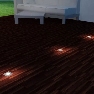 Corpuri de iluminat cu LED de exterior sol, 3 buc, pătrat - Img 2