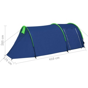 Cort camping 4 persoane, Bleumarin/Verde - Img 10