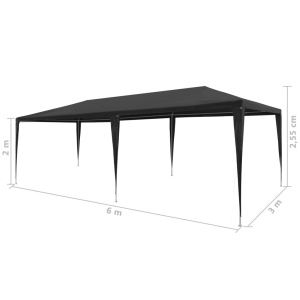 Cort de petrecere, antracit, 3 x 6 m, PE - Img 5