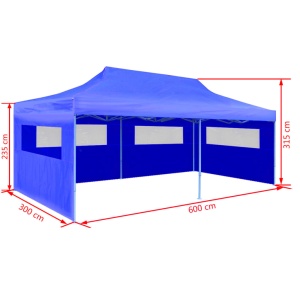 Cort de petrecere pliabil de tip pop-up, albastru, 3 x 6 m - Img 9