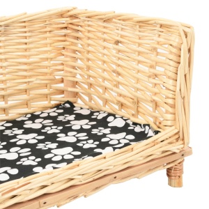Coș pentru câini cu pernă, 50x33x35 cm, salcie naturală - Img 4