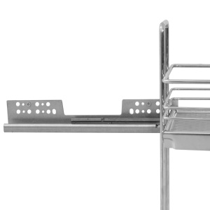 Coș sârmă bucătărie retractabil 2 rafturi argintiu 47x15x54,5cm - Img 4