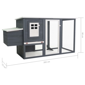 Coteț de exterior pentru găini coteț păsări 1 cuibar gri lemn - Img 7