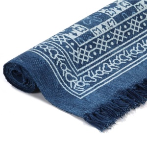 Covor Kilim, albastru, 160 x 230 cm, bumbac, cu model - Img 2