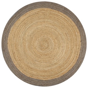 Covor manual cu margine gri, 90 cm, iută