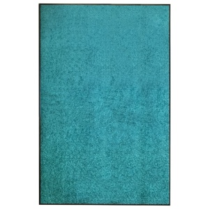 Covoraș de ușă lavabil, cyan, 120 x 180 cm