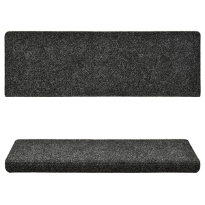 Covorașe de scări cusătură punch, 15 buc., gri, 65 x 25 cm - Img 4
