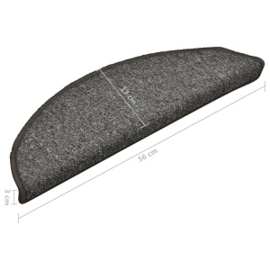 Covorașe pentru trepte scară, 15 buc., gri inchis, 56x17x3 cm - Img 7