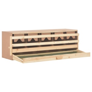Cuibar găini cu 5 compartimente, 117x33x38 cm, lemn masiv pin - Img 4