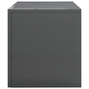 Cutie de depozitare vinyl-uri, gri lucios, 71 x 34 x 36 cm, PAL - Img 6