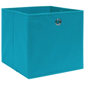 Cutii depozitare, 10 buc., bleu, 32x32x32 cm, textil - Img 3