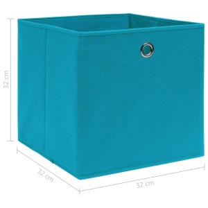 Cutii depozitare, 10 buc., bleu, 32x32x32 cm, textil - Img 5