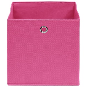 Cutii depozitare, 10 buc., roz, 32x32x32 cm, textil - Img 4