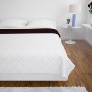 Cuvertură matlasată cu două fețe 230 x 260 cm, bej/maro - Img 2