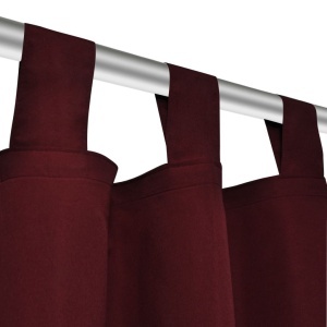 Draperie micro-satin cu bride 140 x 225 cm, bordo, 2 buc - Img 4