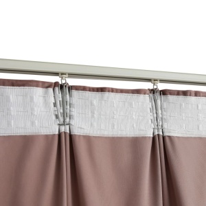 Draperie opacă, roz antichizat, 290x245 cm, catifea, cu cârlige - Img 4