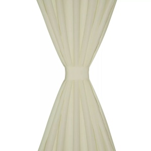 Draperii micro-satin cu bride, 140 x 175 cm, crem, 2 buc. - Img 3