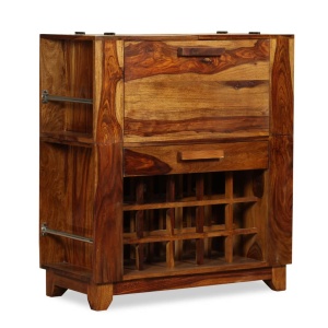 Dulap bar din lemn masiv de sheesham, 85 x 40 x 95 cm - Img 9