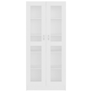 Dulap cu vitrină, alb, 82,5 x 30,5 x 185,5 cm, PAL - Img 5