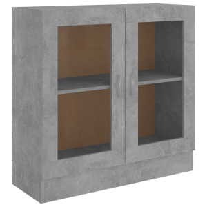 Dulap cu vitrină, gri beton, 82,5 x 30,5 x 80 cm, PAL - Img 2