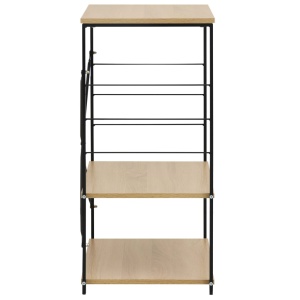 Dulap cuptor microunde, negru și stejar, 60x39,6x79,5 cm, PAL - Img 4