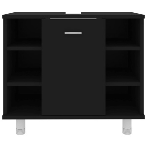 Dulap de baie, negru, 60 x 32 x 53,5 cm, PAL - Img 5