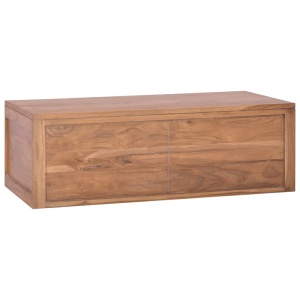 Dulap de baie suspendat, 90 x 45 x 30 cm, lemn masiv de tec - Img 2