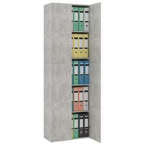 Dulap de birou, gri beton, 60x32x190 cm, PAL - Img 4