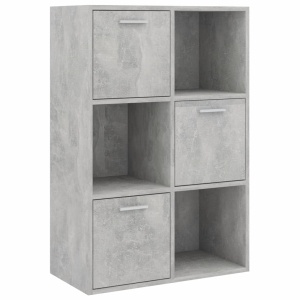 Dulap de depozitare, gri beton, 60 x 29,5 x 90 cm, PAL - Img 2