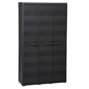 Dulap de depozitare pentru grădină, cu 4 rafturi, negru