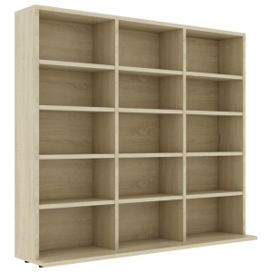 Dulap pentru CD-uri, stejar Sonoma, 102 x 23 x 89,5 cm, PAL - Img 2