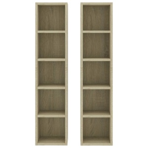 Dulapuri CD-uri, 2 buc., stejar Sonoma, 21x16x93,5 cm, PAL - Img 4