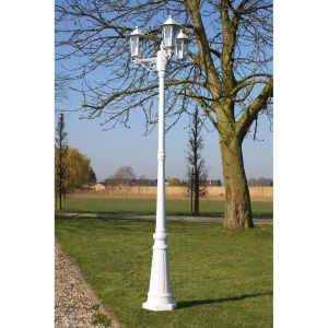 Felinar de grădină Kingston cu 3 brațe 215 cm Alb - Img 2