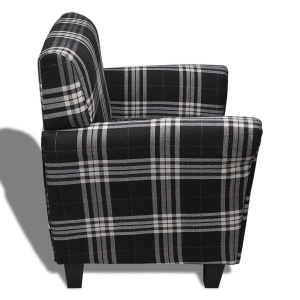 Fotoliu cu pernă, negru, material textil - Img 6