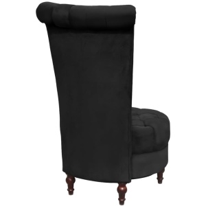 Fotoliu cu spătar inalt, negru, material textil - Img 4