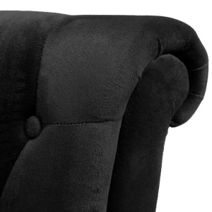 Fotoliu cu spătar inalt, negru, material textil - Img 6