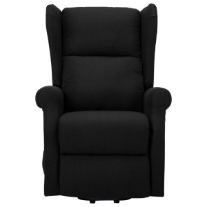 Fotoliu de masaj cu ridicare pe verticală, negru, textil - Img 4