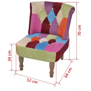 Fotoliu franțuzesc, model mozaic, material textil - Img 5