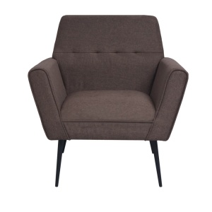 Fotoliu, maro, oțel și material textil - Img 3