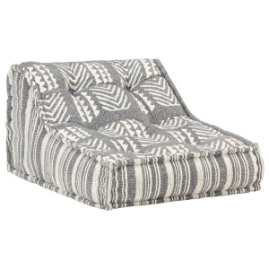 Fotoliu puf modular, gri cu dungi, material textil - Img 7