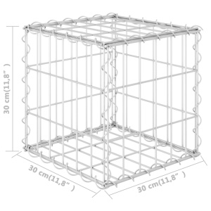 Gabion cub strat inălțat, 30 x 30 x 30 cm, sârmă de oțel - Img 5