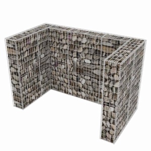 Gabion dublu ingrădire pubelă, oțel, 180 x 100 x 120 cm - Img 3
