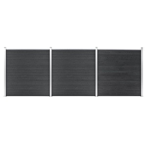 Gard de grădină, gri, 526 x 186 cm, WPC