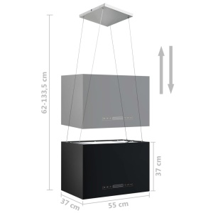 Hotă suspendată insulă LCD senzor tactil 55 cm oțel - Img 7