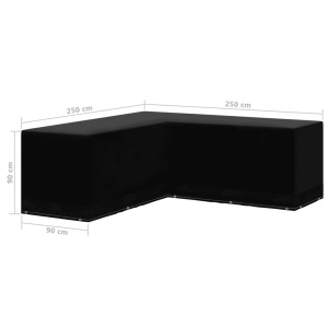 Husă mobilier de grădină, formă de L, 12 ocheți, 250x250x90 cm - Img 5