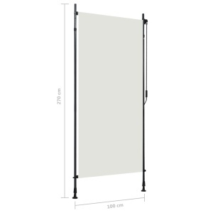 Jaluzea tip rulou de exterior, crem, 100 x 270 cm - Img 6