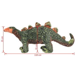Jucărie de pluș dinozaur Stegosaurus, verde și portocaliu XXL - Img 4