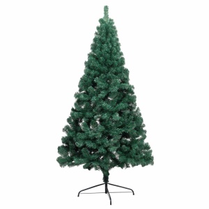 Jumătate pom Crăciun artificial cu suport, verde, 150 cm, PVC - Img 3